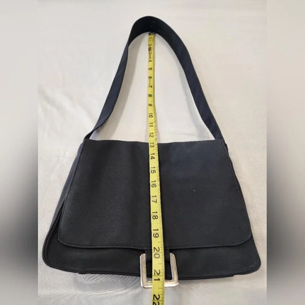 Black Nylon Shoulder Bag Crossbody Purse